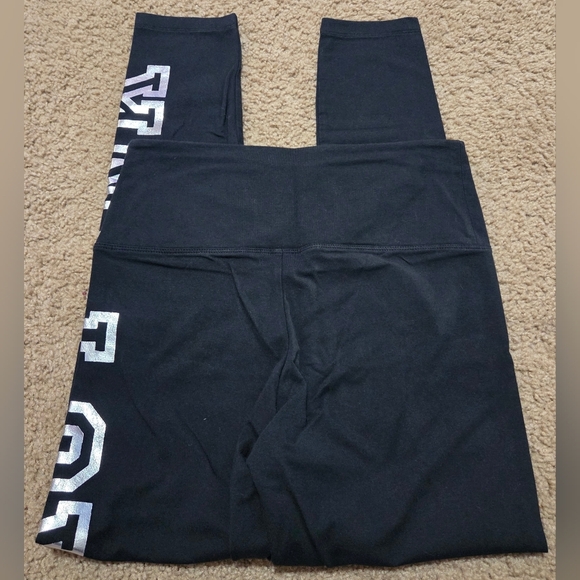 PINK Victoria's Secret Large Shiny Spellout Activewear Leggings Tights - Picture 6 of 7